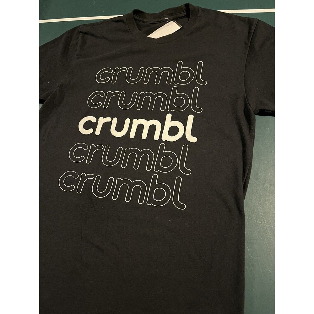 Crumbl Cookie Short Sleeve Employee Staff Work T-Shirt Tee SMALL Black Crumble
